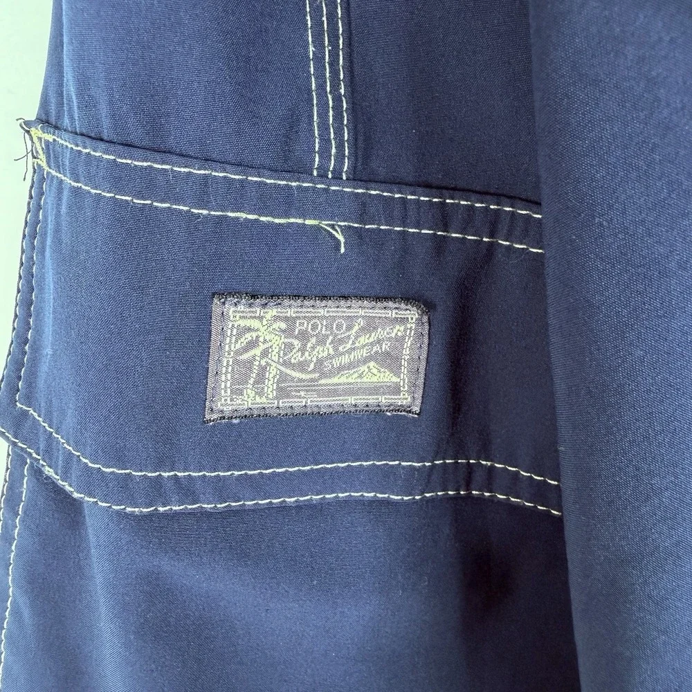 Polo Ralph Lauren Mens Navy Blue Cargo Swim Trunks Board Shorts Pony Logo XL